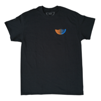 Wavy Fade Tee - Black w Orange and Blue