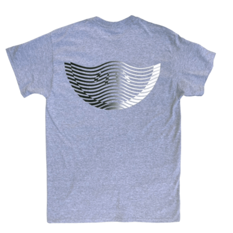Wavy Fade Tee - Grey w Black and White