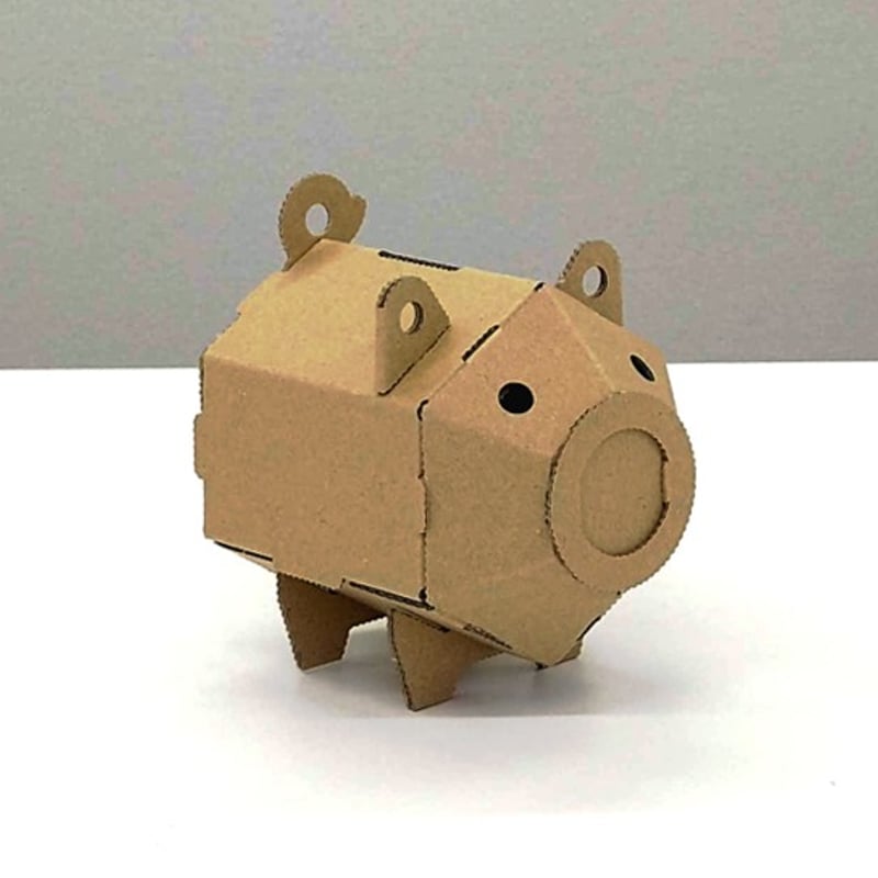 ダンボール工作キット ぶたの貯金箱 | HAKOBOX | ダンボール工作 ダンボール工作キット ぶたの貯金箱 | HAKOBOX | ダンボール工作