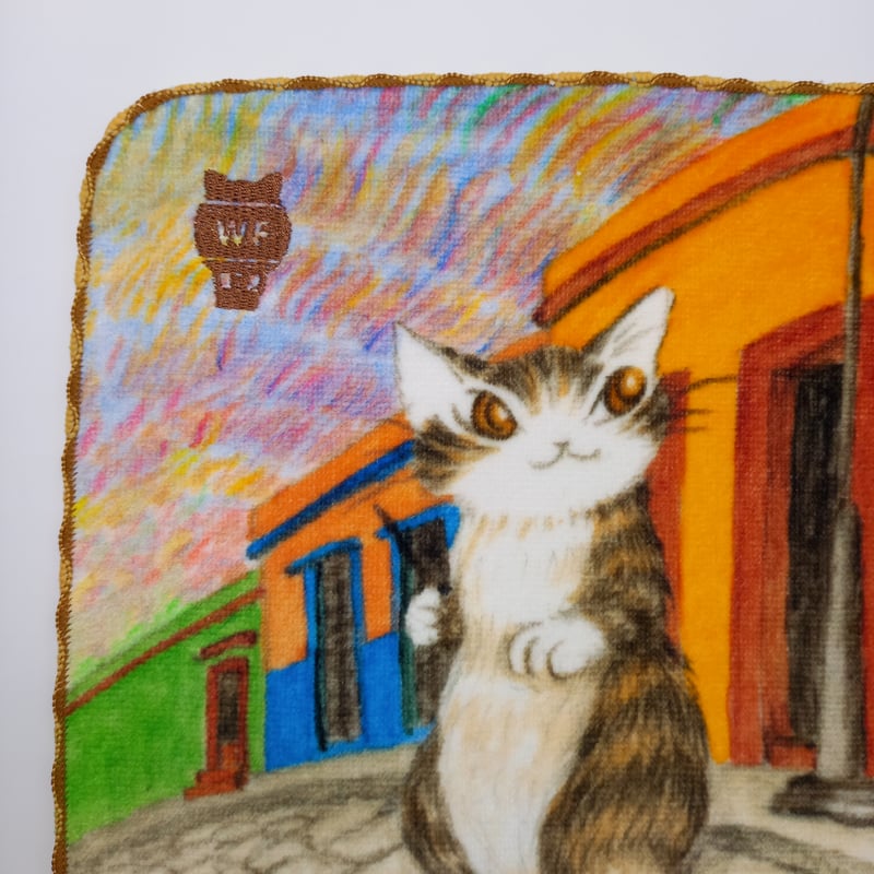 ダヤン アート刺繍 ミニタオル ハンカチ オアハカの街 | 秀和美術本店