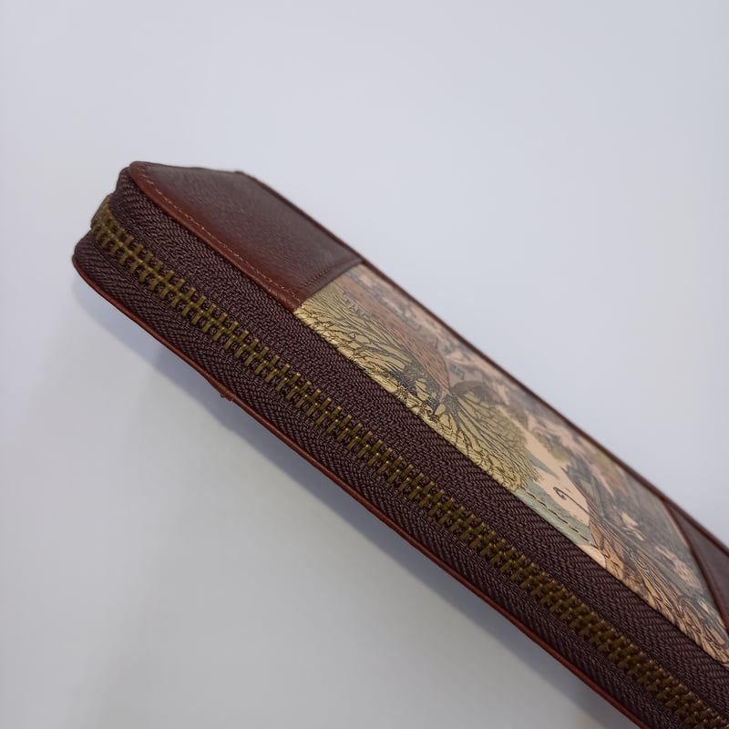 ダヤン長財布 わちふぃーるど ダヤン 財布 長財布 せっかち財布 本革 キャメル