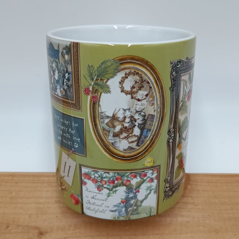 ダヤン にゃんスリー マグカップ 11月 | 秀和美術本店 わちふぃーるど