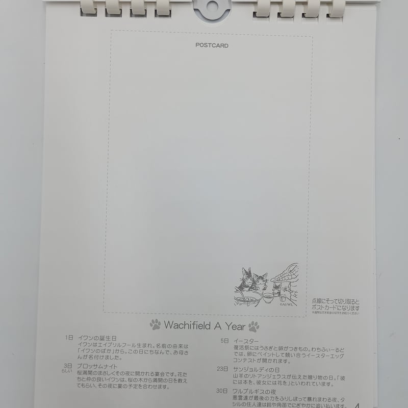 ダヤン ポストカード カレンダー 2026年 | 秀和美術本店 わちふぃーる