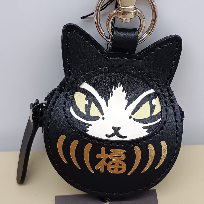 ダヤン 猫だるま 小銭キー ジタン 黒 | 秀和美術本店 わちふぃーるど