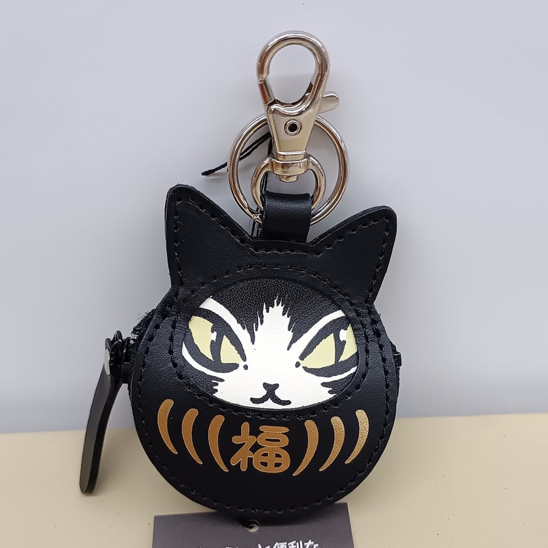 ダヤン 猫だるま 小銭キー ジタン 黒 | 秀和美術本店 わちふぃーるど
