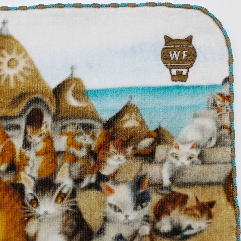 ダヤン アート刺繍 ミニタオル 猫横丁の噂話 | 秀和美術本店 わちふぃ