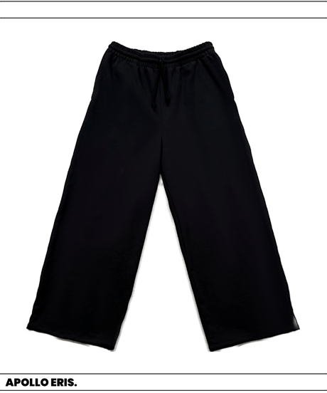 【WASHI PONCH Long Pants／Black】〈和紙ポンチ ロングパンツ〉