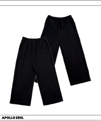 【WASHI PONCH Long Pants／Black】〈和紙ポンチ ロングパンツ〉