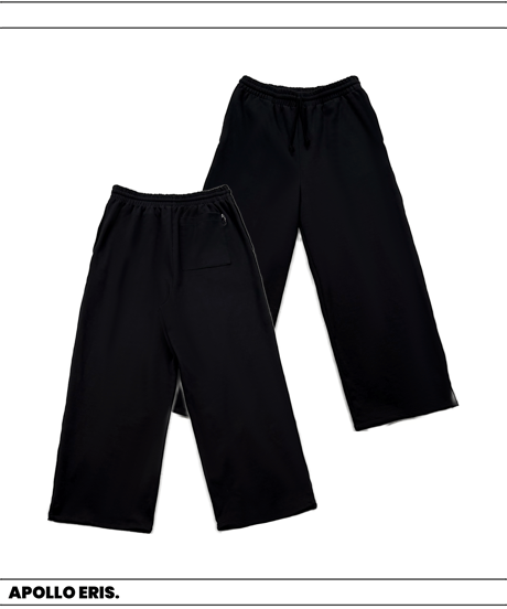 【WASHI PONCH Long Pants／Black】〈和紙ポンチ ロングパンツ〉