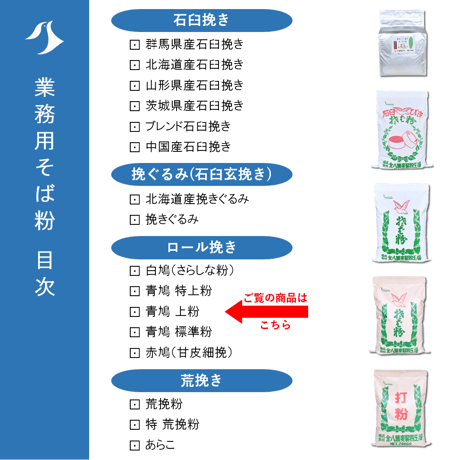 青鳩 上粉（ロール挽き）5Kg/10Kg/20Kg