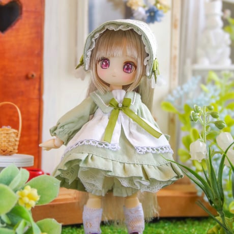 ル*ク様 149 ピコニーモ オビツ11 鈴蘭ワンピース アリスメイドワンピ（ピンク）【オビツ11/ピコニーモP