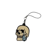 Skull diamond tears rubber keychain