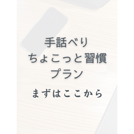 【新規】個別サポート　手話べりちょこっと習慣プラン