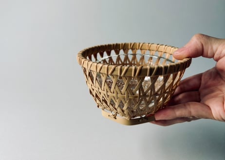 竹の器 菱の葉（ガラスボウル付）｜竹かご｜国産竹 × 手仕事｜暮らしを装う