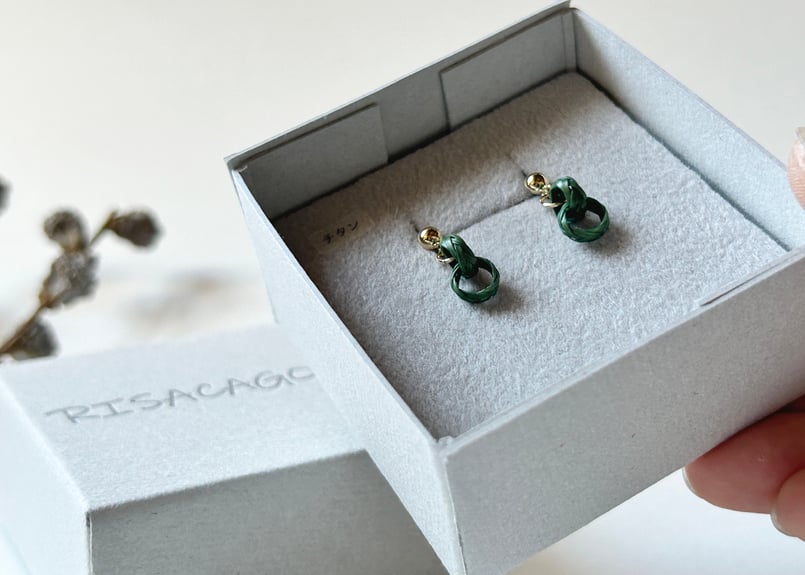 メルクストーリア　ぶらさがり緑精　イヤリング 竹のピアス／連tsunagari | RISACAGO