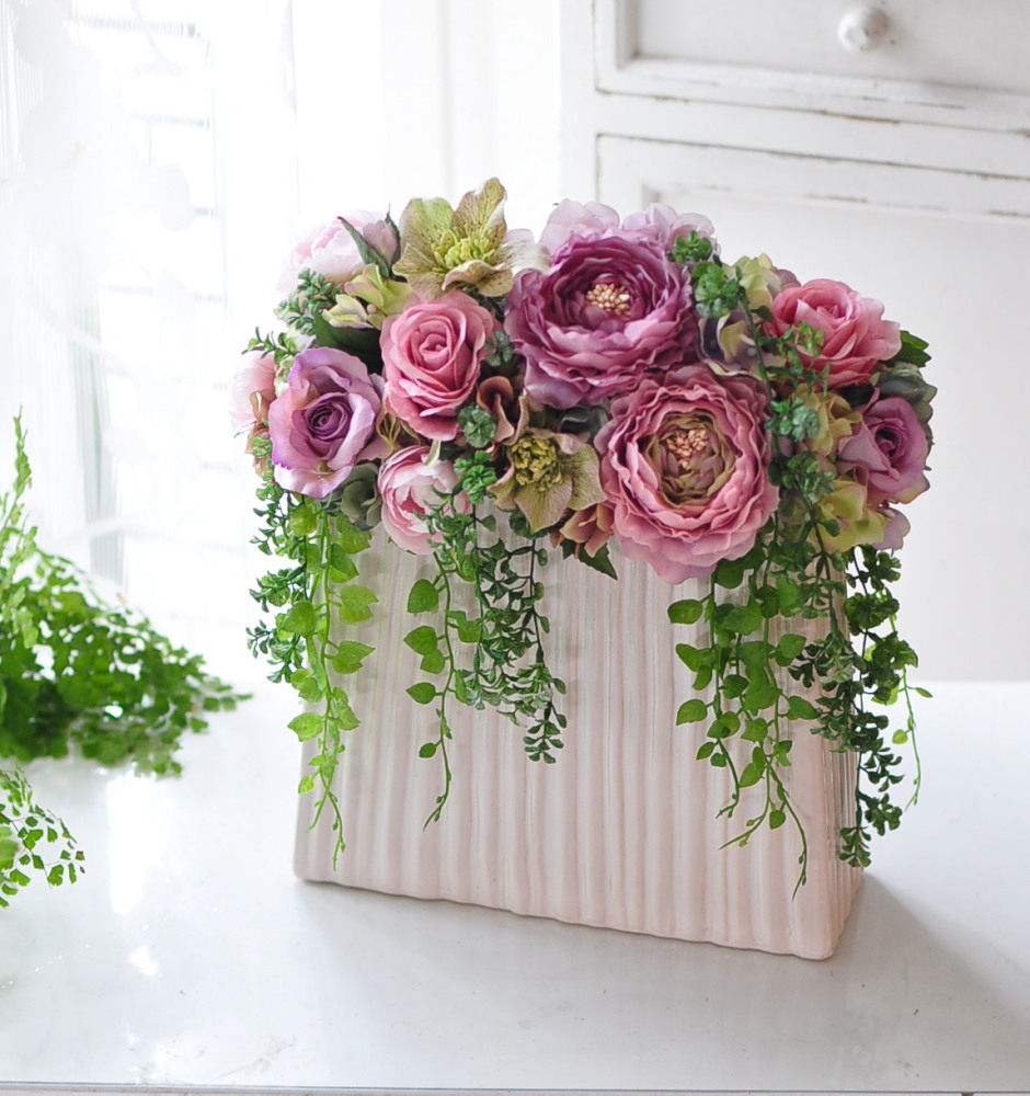 アーティフィシャルフラワーアレンジメント アーティフィシャルフラワーのワンサイドアレンジ | Florism Angelika