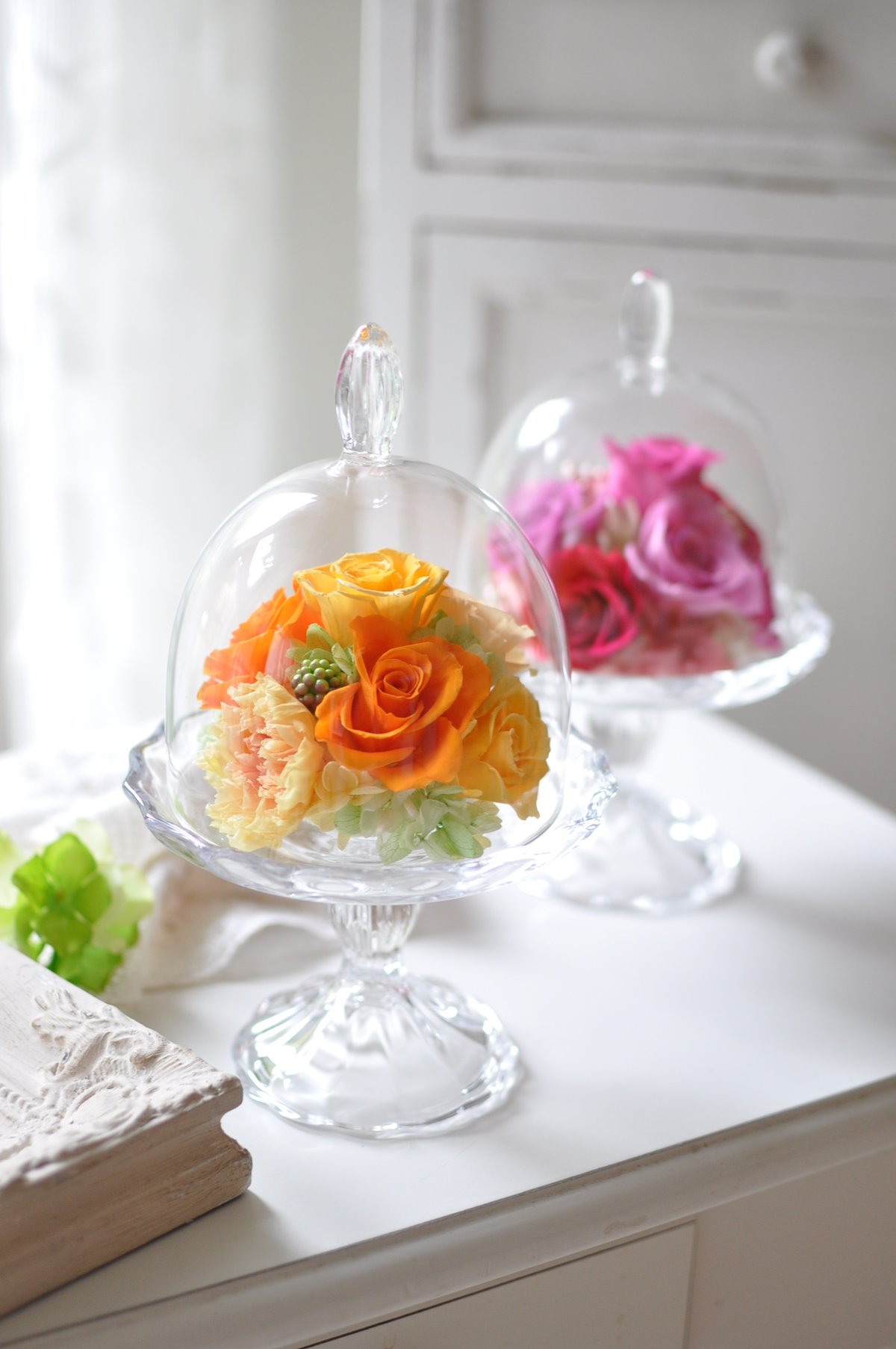 ガラスドームのアレンジ（プリザーブドフラワー） | Florism Angelika