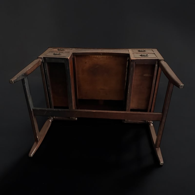 お値下げ!!大正時代か。昭和初期の文机(*^.^*) 三つ折り文机 古道具 山田梅吉 大正アンティーク/Japanese Antique
