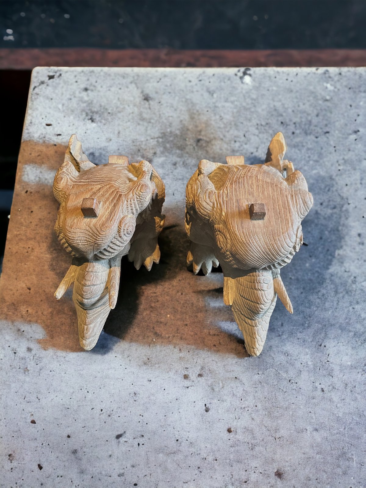 【 木彫玉獅子 元～明代 】　木鼻/柱頭　鑑定蝋印付　中華古玩　　L0205C 木彫玉獅子 元～明代】 木鼻/柱頭 鑑定蝋印付 現存数少ない中国