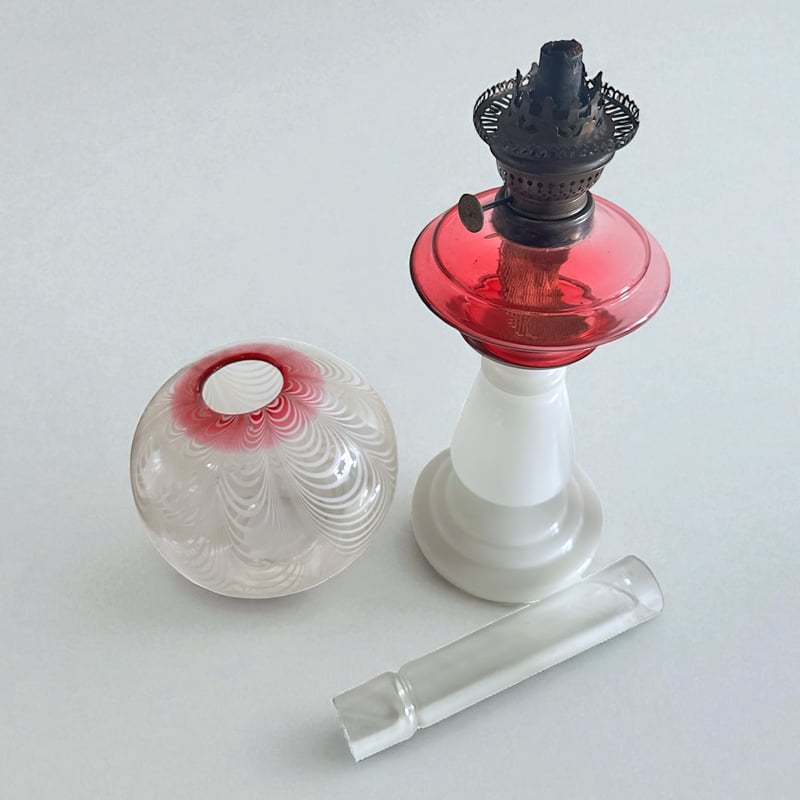 ガラス製オイルランプ 明治期 | 古物屋次元 オンラインショップ