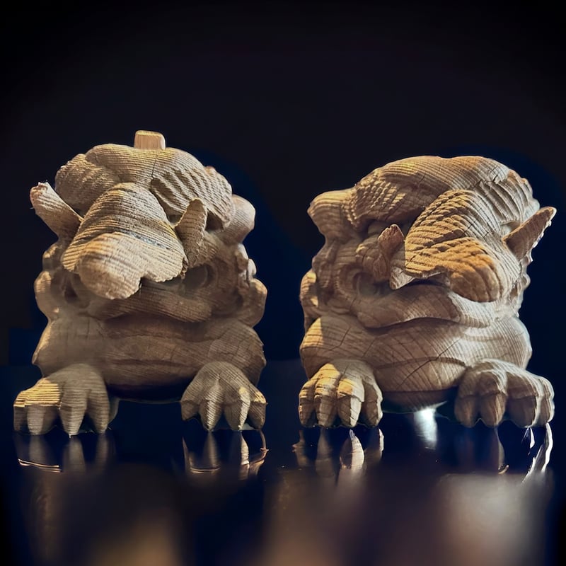 【 木彫玉獅子 元～明代 】　木鼻/柱頭　鑑定蝋印付　中華古玩　　L0205C 木鼻 獏 | 古物屋次元 オンラインショップ