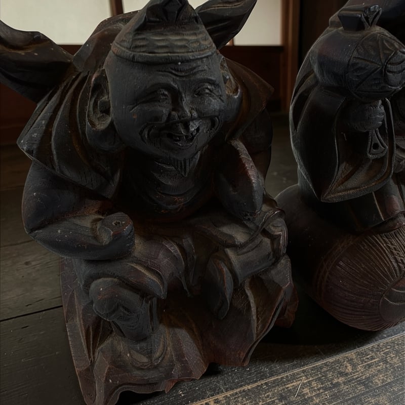 恵比寿様大黒様一対 明治〜大正期 | 古物屋次元 オンラインショップ