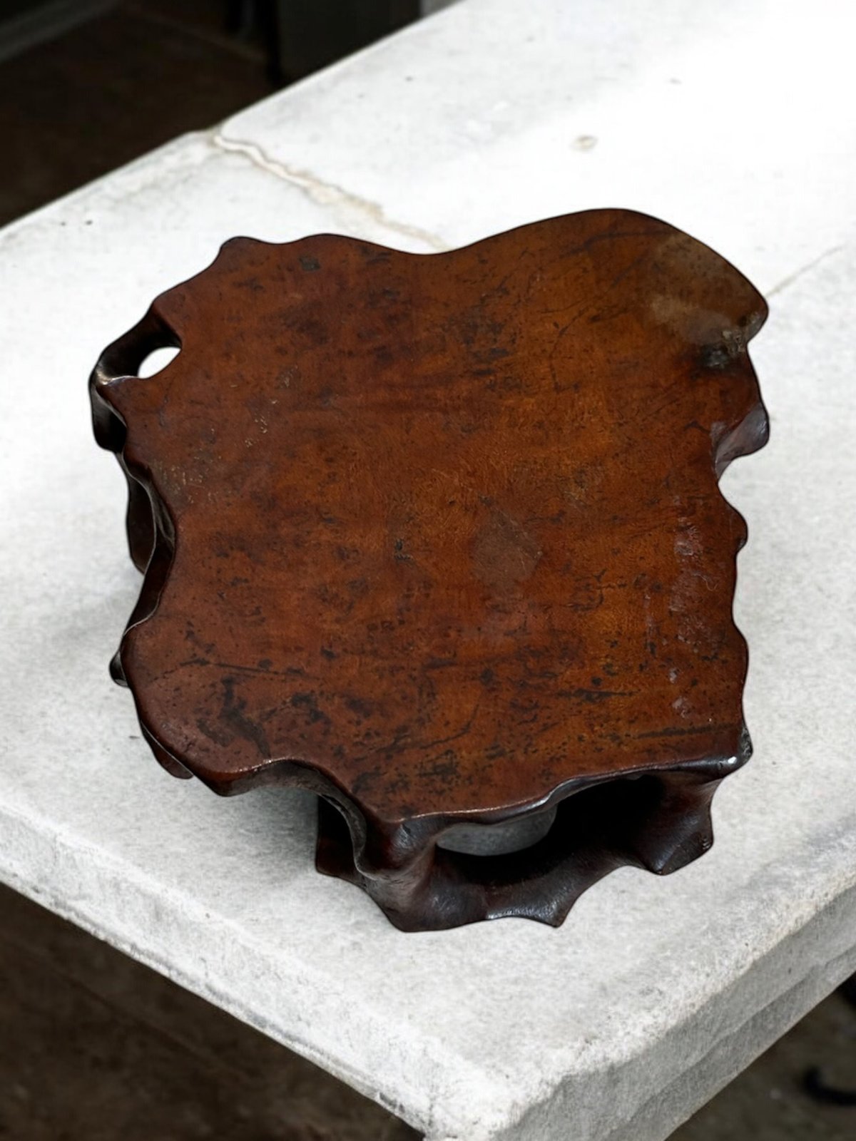 時代 段違い根彫り 香台 花台 盆栽台 根卓 古木 根卓 花台 香台 盆栽台 - メルカリ