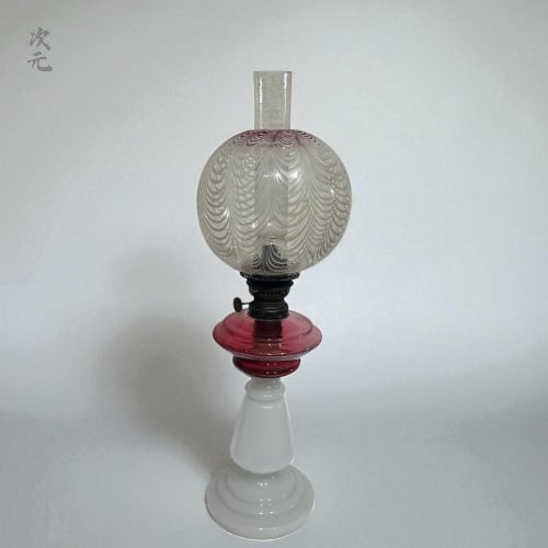 ガラス製オイルランプ 明治期 | 古物屋次元 オンラインショップ
