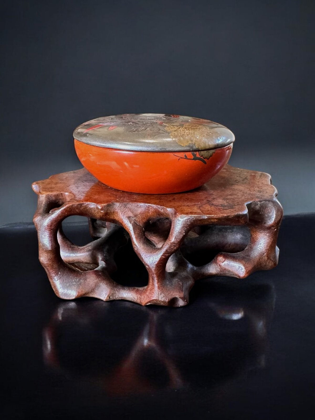 幕末-明治期 灰釉 橘形香合 0114072746_65a30e620bc9d.jpg