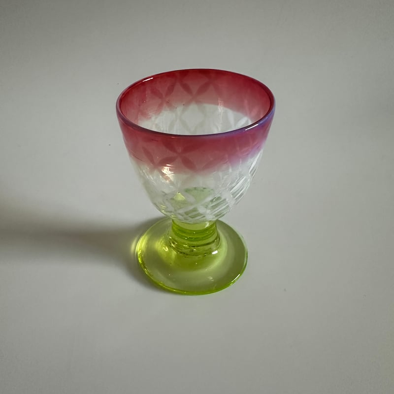 明治〜大正期 千段巻 輪花 金赤べり 氷コップ 明治〜