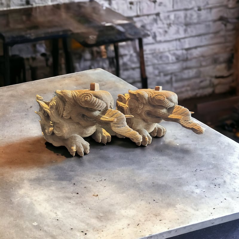 時代物 寺院社閣彫刻 木彫貘木鼻 古建具木彫彫刻古道具古美術 木鼻 獏 | 古物屋次元 オンラインショップ