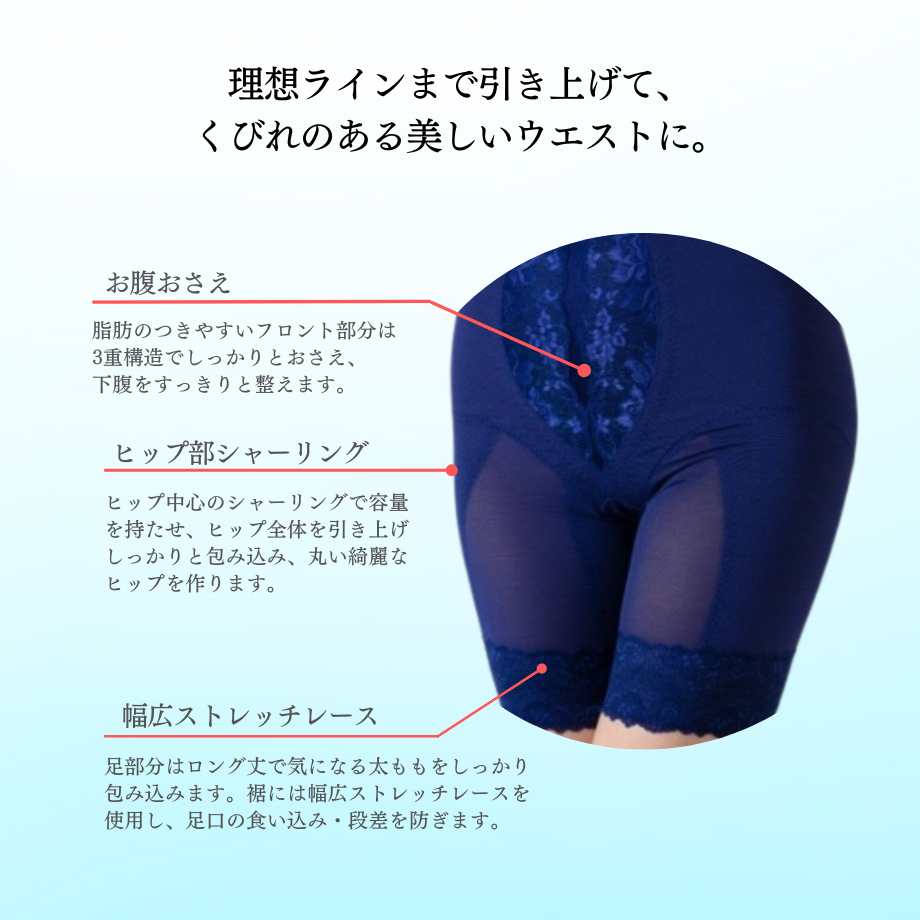 えみさん⭐︎ロングガードル ネイビー Ｌ70 えみさん⭐︎ロングガードル ネイビー L70 新iam イアム ロング