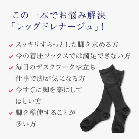 スパトリートメント レッグドレナージュ ハイソックス 1足セット／ゲルマニウム繊維