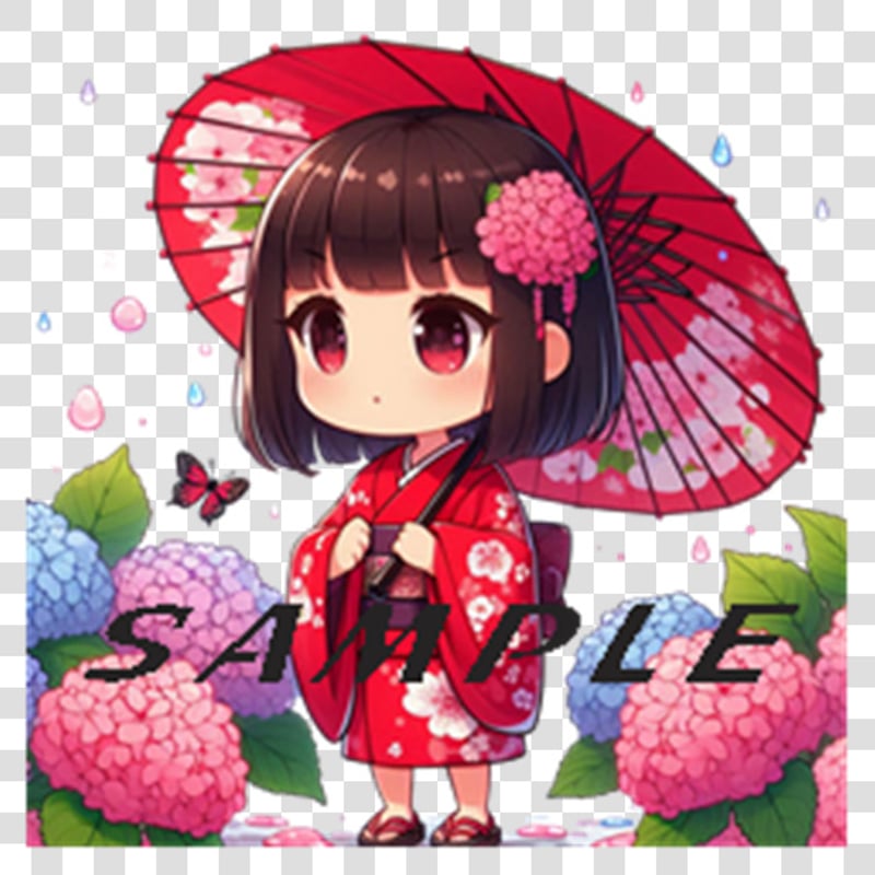 紫陽花と女の子(梅雨)』 | hiroナベ／SHOWROOM アバター・ダウンロード販売