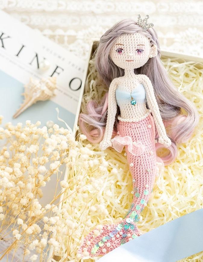 ハンドメイド アリエル 人魚 あみぐるみ マスコット レシピ 作り方