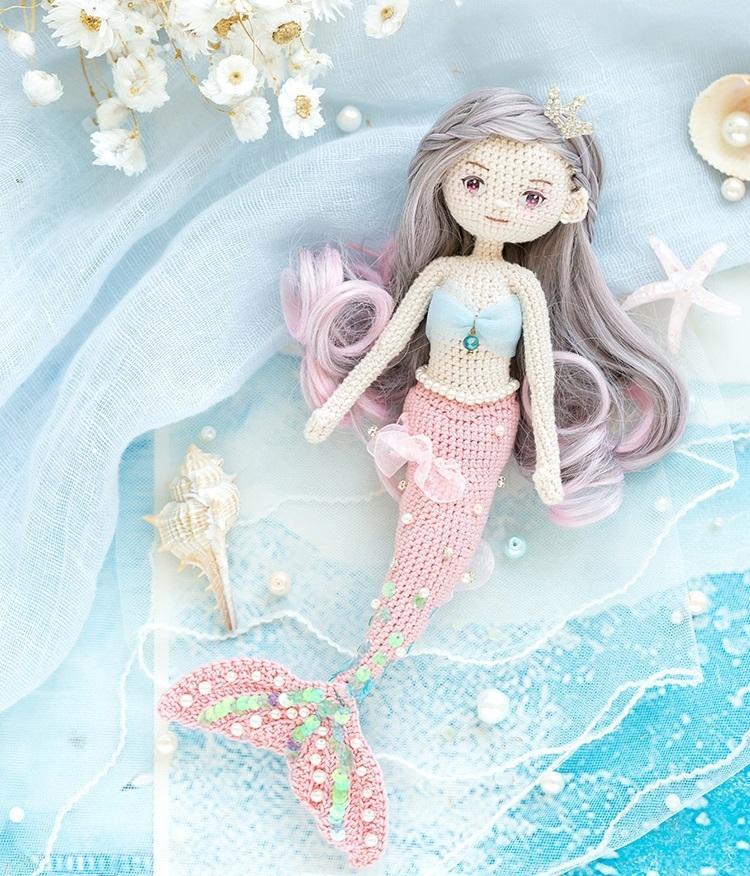 ハンドメイド アリエル 人魚 あみぐるみ マスコット レシピ 作り方