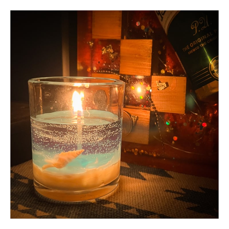海を閉じ込めたキャンドル｜貝殻入りオーシャンキャンドル | HAPPY