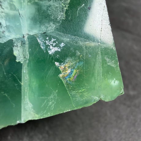 【霊視ナターシャオリジナル】新緑の癒やし・空間を浄化し希望を灯すポイント【レインボーグリーンフローライト】