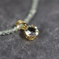 【霊視ナターシャオリジナル】 澄翠の光域・意識の静層のネックレス 【グリーンアメジスト・スワロフスキー】