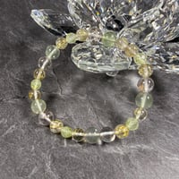 【霊視ナターシャオリジナル】穏やかな光筋・癒しを深めるブレスレット【ルチルクォーツ・フローライト・プレナイト】