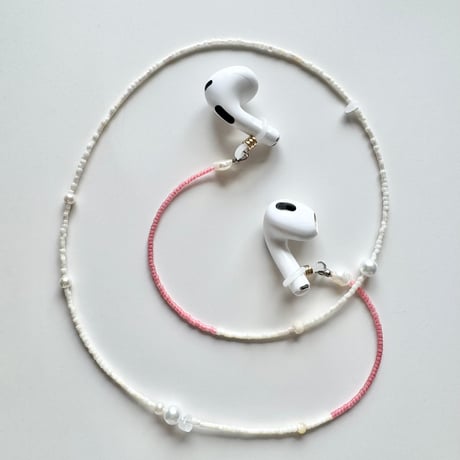 earphones strap / white×pink