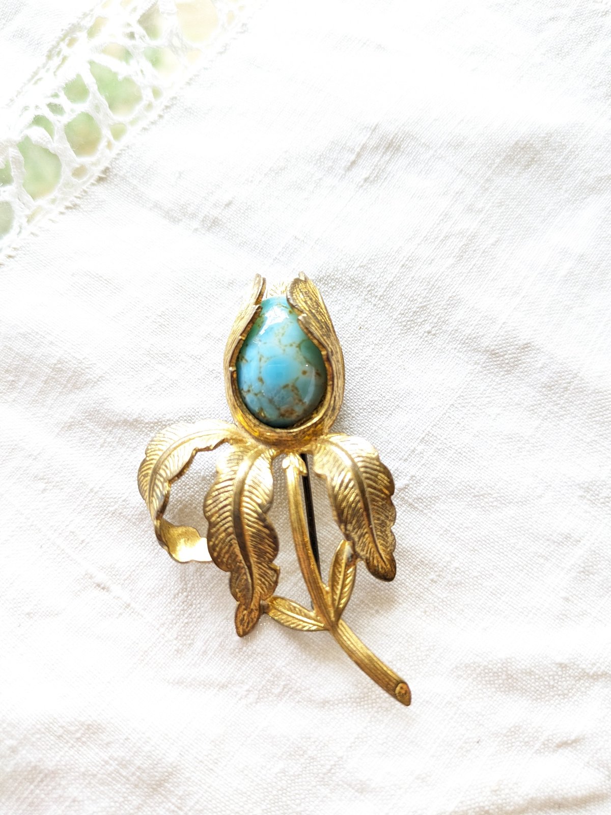 幻　ChristianLacroix　トルコ石　80s ヴィンテージ　ブローチ 幻 ChristianLacroix トルコ石 80s ヴィンテージ ブローチ 幻