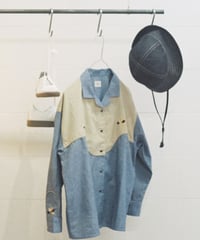 gather / ウエスタンシャツジャケット アオ