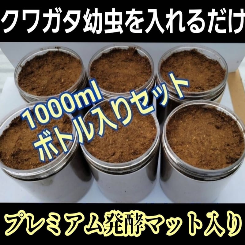 クワガタ幼虫を入れるだけ！便利！1000mlボトル入り【6本セット】進化