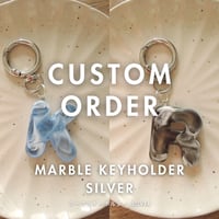 【カスタムオーダー/メンカラで創る】マーブルキーホルダー_SILVER