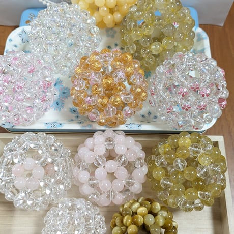 フラーレン(ローズクォーツ桜モチーフ)10mm玉