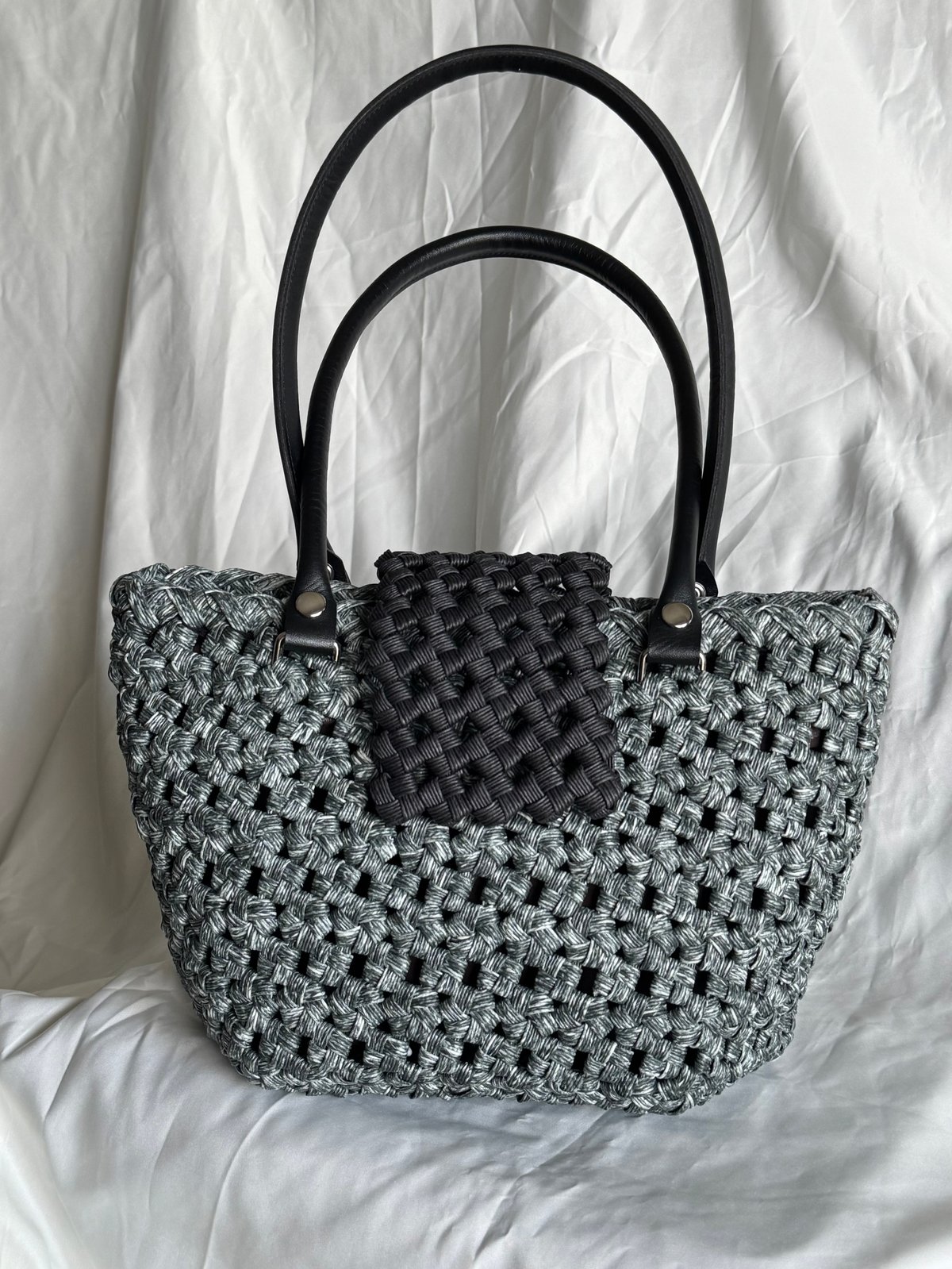 鞄 かばん かご ハンドメイド 和 ハンドメイド・一点もの】クラフトバンドの和モダンテイストかごバッグ