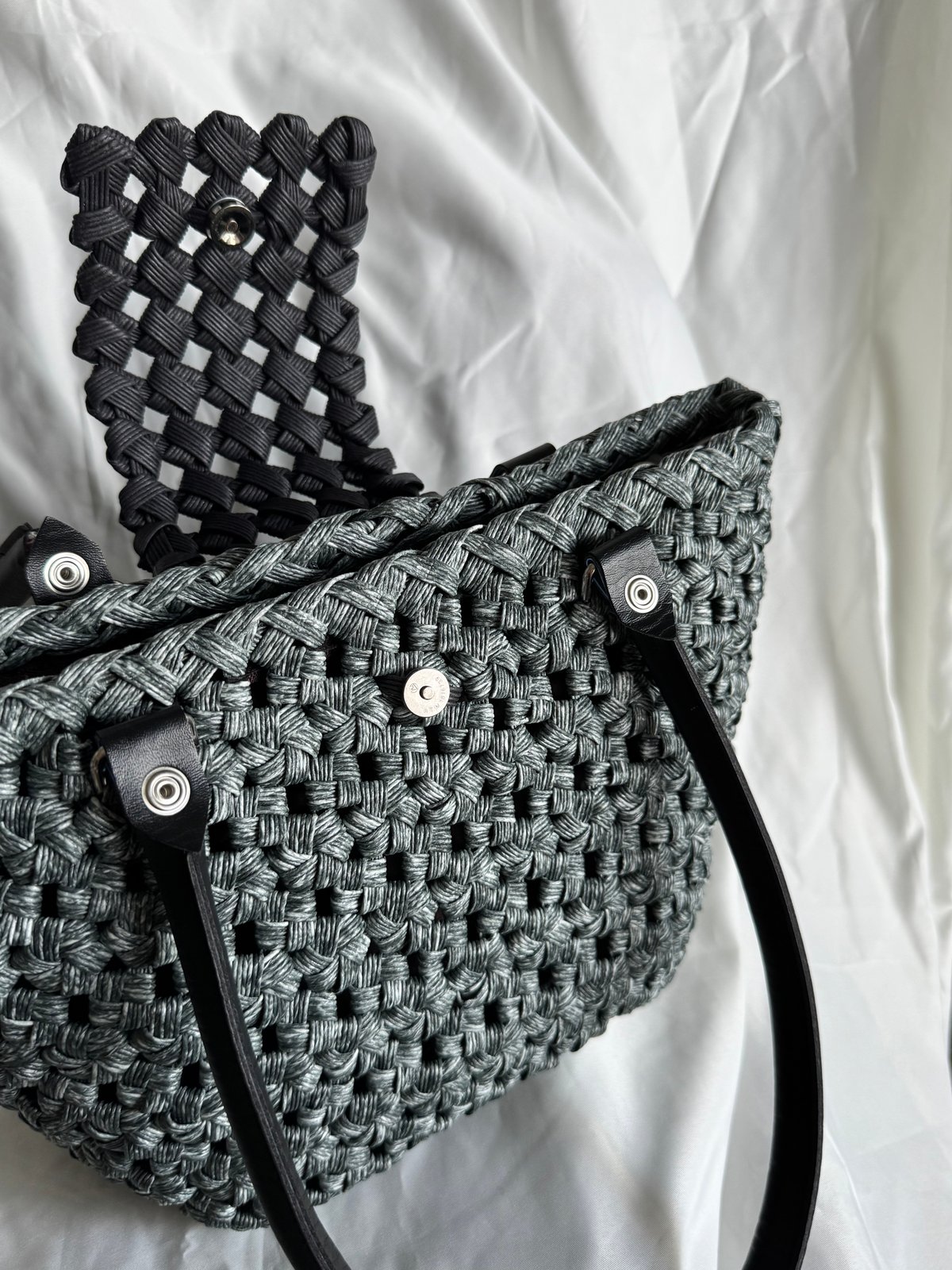 ハンドメイド・一点もの】クラフトバンドの和モダンテイストかごバッグ