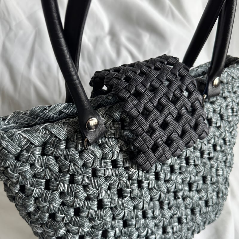 ハンドメイド・一点もの】クラフトバンドの和モダンテイストかごバッグ