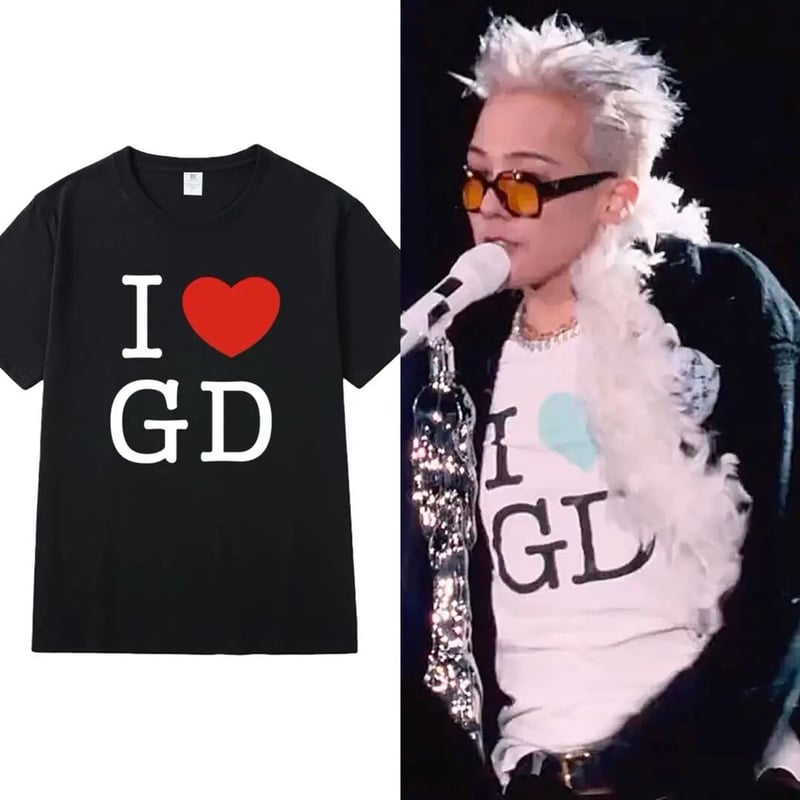 G-DRAGONプリントTシャツ ブラック グッズセット！ G-DRAGON ジヨン Tシャツ ブラック｜ライブ・推し活コーデ | TheRockCandy